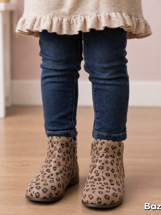 Cat & Jack Other - Sz 2 Leopard Print zip up Bootie ankle boots